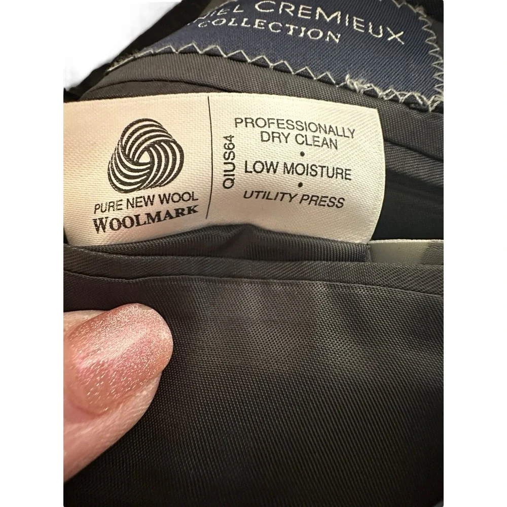 Cremieux Loro Piana Blazer Jacket Blue 100% Wool Size 46L‎ Men's Suit #HR-2